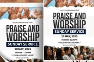 design anniversary flyer, conference flyer, postcard design for church flyer