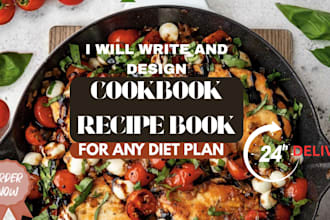 write cookbook recipe book, cookbook design and formatting as cookbook writer