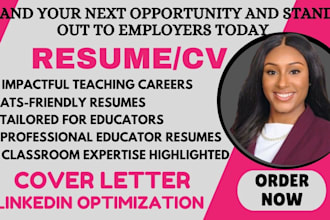 write a standout teacher resume optimized to land you your next role