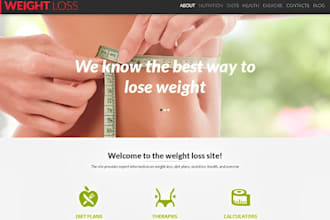 build wordpress weight loss website, weight loss landing page weight loss leads