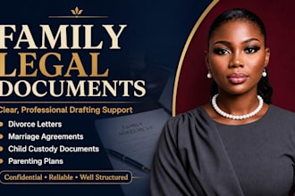 draft divorce letters, marriage agreement and child document with care in 24 hrs