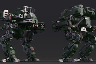 optimize 3d game bipedal tank mech, robot, scifi mech, ue5 rig, animate, texture