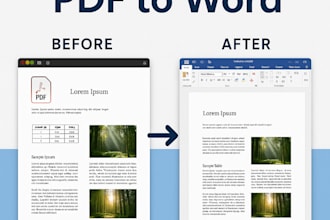 convert PDF to word or word to PDF with high accuracy and fast delivery