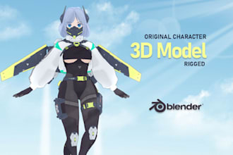 do custom vr chat 3d model furry avatar anime character design vrc nsvw fursona