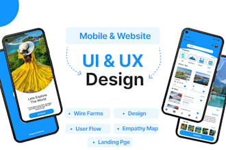 do mobile app ui ux design or landing pages ui designs