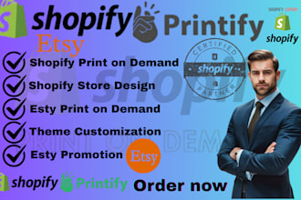 setup shopify etsy print on demand store or website using printful