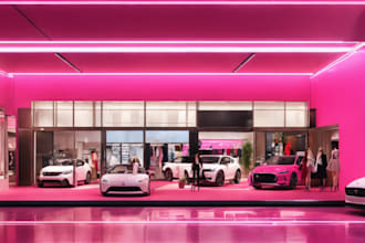redesign 3d interior private garage,car dealer shop render, mall,supermarket,cgi