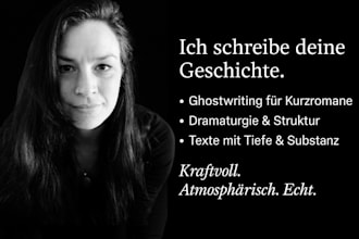 write your emotional and atmospheric novel in german