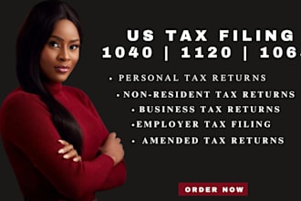 prepare and file 1040 w2 941 1120 1065 1099 form tax return