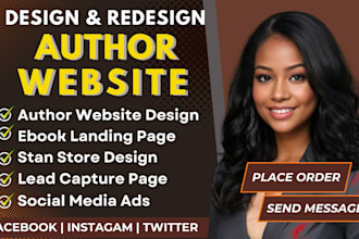 design author website, ebook landing page, ebook website, ebook author website