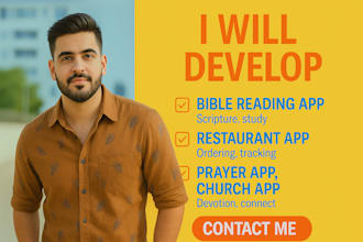 develop bible reading app, restaurant app, food delivery, prayer app church app