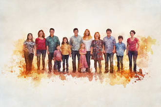 design a professional disney family portrait
