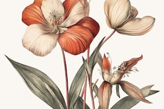draw botanical illustration art for you