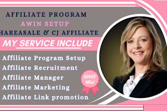 setup affiliate program awin, shareasales impact and cj affiliate