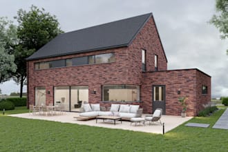 redesign 3d facade house exterior,modern home, elevation,villa render,tiny cabin
