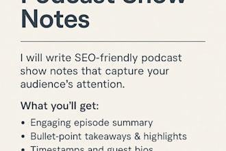 write professional show notes for your podcast