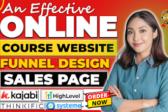 build online course website, kajabi website, systeme io, gohighlevel, thinkific