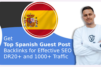 publish a guest post or niche edit on spanish websites with real DR and traffic
