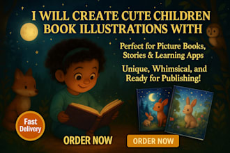 create a cute children book illustration, ai children book
