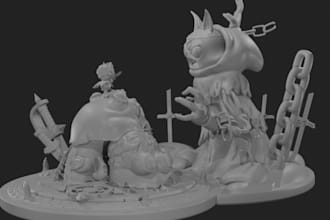 design 3d dioramas,base, collectible action figure,dnd deliver stl file 3d print