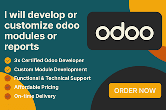 develop or customize odoo erp modules or reports