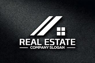 do modern unique real estate mortgage construction logo and any graphics design