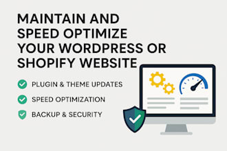 maintain and speed optimize your wordpress or shopify website
