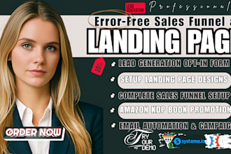 do book and ebook marketing sales funnel,  landing page designs for amazon KDP