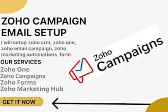 setup zoho CRM, zoho one, zoho email campaign, zoho marketing automation