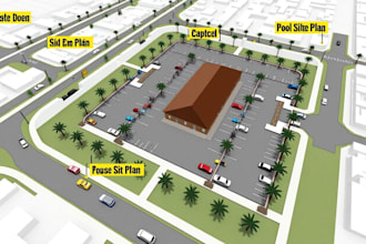 draw site plan and plot plan for city permit under  24hrs in autocad
