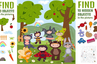 create kids activity book cover and kids coloring book design for amazon KDP