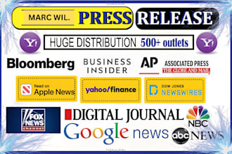 write and distribute a powerful press release to major media outletsy
