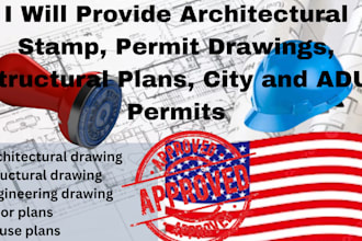 seal, stamp architectural city permits drawings, structural drawing, floor plan