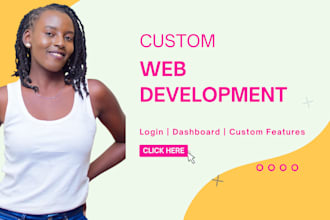 create a website with login, dashboard, and custom features