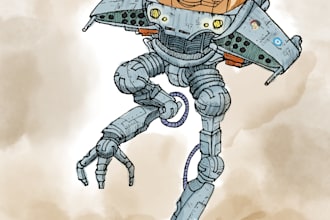 design your mecha, robot or futuristic landscape