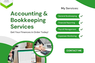do quickbooks bookkeeping online setup, catchup, clean up and reporting