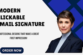 design  modern , clickable html email signature , mail footer