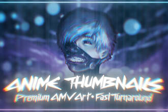 design eye catching amv youtube thumbnails