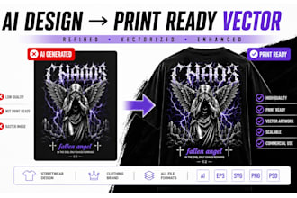 create custom streetwear t shirt and print ready vector