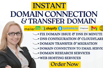connect domain, fix, dns, or redirect domain subdomain to any marketing website