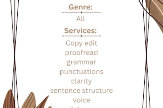 copy edit and proofread your books and novels
