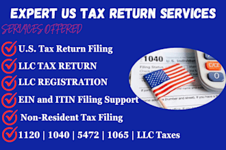do US tax filing, form 1120, 5472, 1040, 1065, llc, business tax return