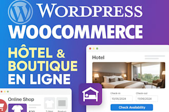 conception de site wordpress woocommerce et reservation dhotel wordpress