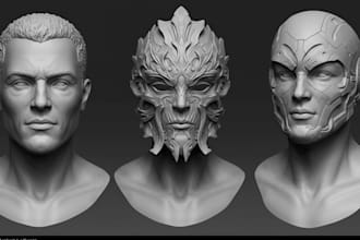 sculpt 3d head 3d mask 3d face 3d helmet 3d bust model for 3d printing