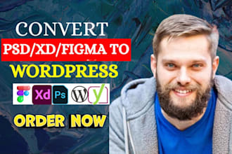 convert xd, psd or figma to wordpress website design