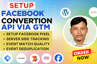 setup facebook conversion API, meta pixel and server side tracking via GTM