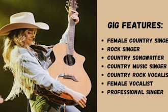 be female country singer, rock singer, country songwriter, country music songs