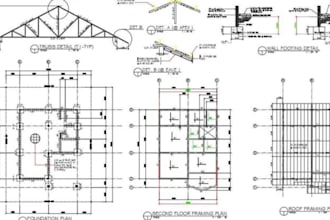 draft city permit blueprints, mep, framing plans, foundation, structural drawing