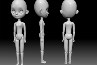 do articulated 3d toys model, 3d print ready stl toy, sculpt 3d bjd model
