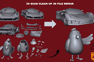 edit 3d file stl scan cleanup repair mesh 3d modify optimize 3d model printing